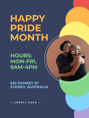 Convite da comunidade LGBT com casal de mulheres fofas Poster 36x48in Modelo de Design
