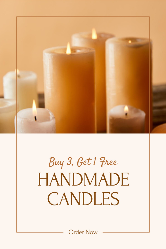 Handmade Candles Offer with Cozy Glow Pinterest tervezősablon