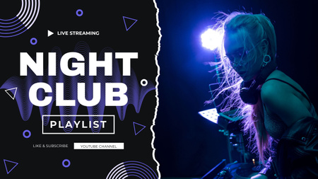 Platilla de diseño Night Club Music Playlist Offer Youtube Thumbnail