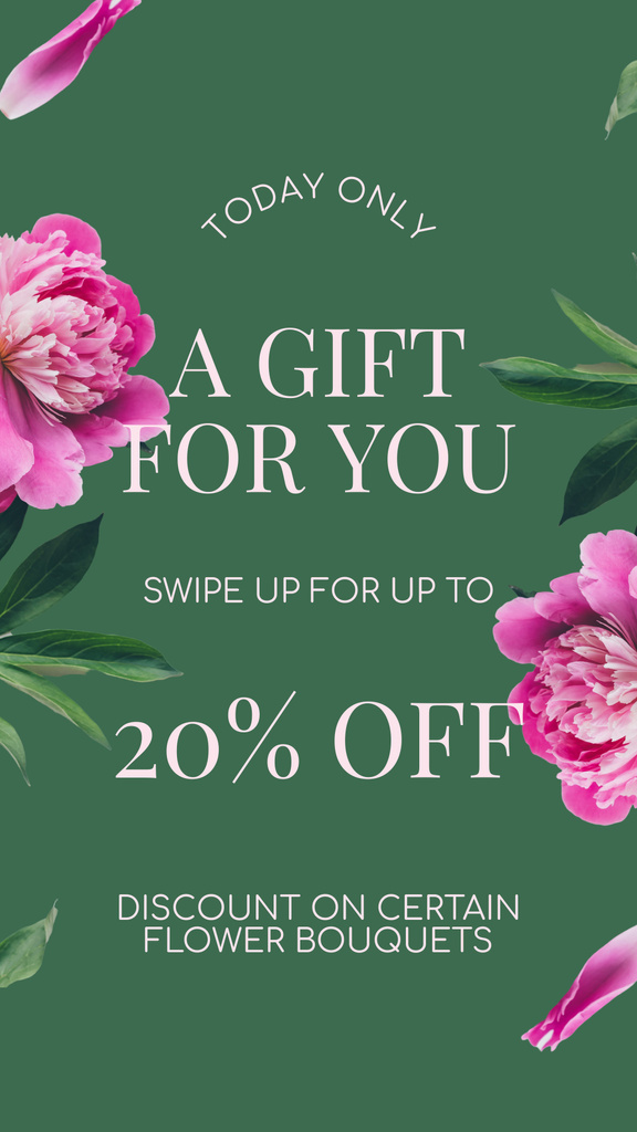 Discount on Certain Flower Bouquets Instagram Story Design Template