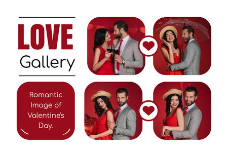 Valentine's Day Gallery For Couples Mood Board Design Template