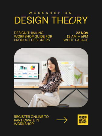 Anúncio do Workshop de Teoria do Design Poster US Modelo de Design
