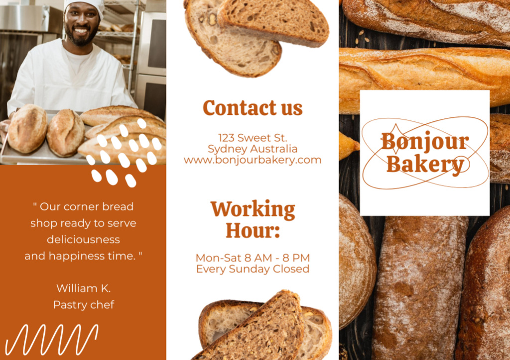 Multiracial Bakers on Brown Collage Brochure Tasarım Şablonu