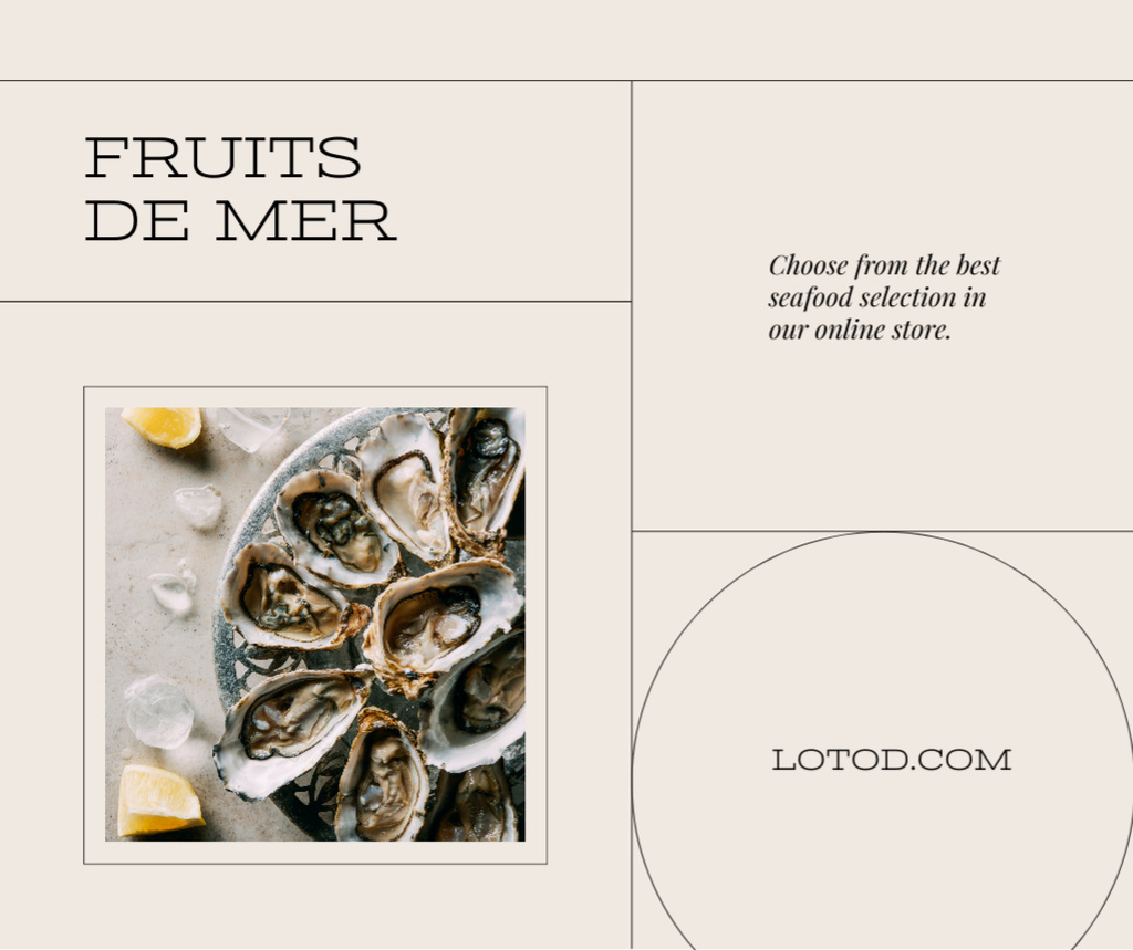 Online Seafood Store Ad Facebook – шаблон для дизайна