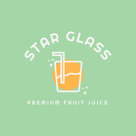 Premium Fruit Juice Ad Logo 1080x1080pxデザインテンプレート