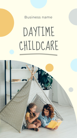 Expert Babysitting Services Offer With Happy Child Instagram Video Story Design Template
