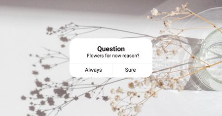 Florist Services Offer with Flower's Shadow Facebook AD tervezősablon