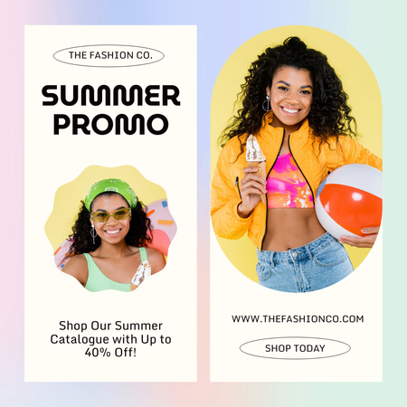 Summer Fashion Promo Animated Post Modelo de Design