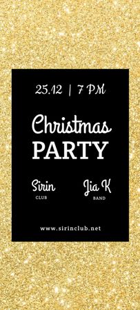 Christmas Party Announcement In Club With Band Invitation 9.5x21cm Design Template