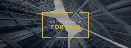 Plantilla de diseño de Rascacielos en venta en marco amarillo Facebook cover 