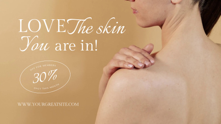 Plantilla de diseño de anuncio de cuidado de la piel con la mujer aplicando crema Full HD video 