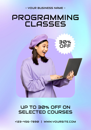 Discount Offer on Programming Classes Poster Design Template