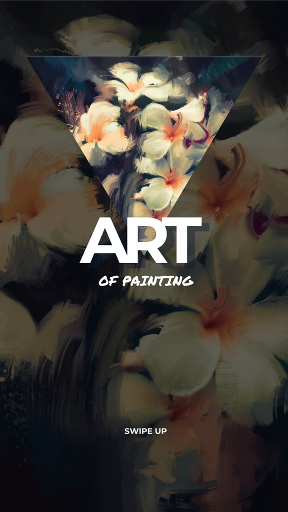 Beautiful Painting of White Flowers Instagram Story Design Template