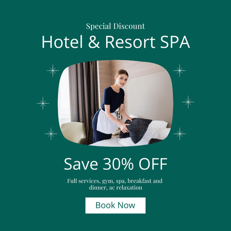 Hotel & SPA Resort Tour Discount Instagram Design Template