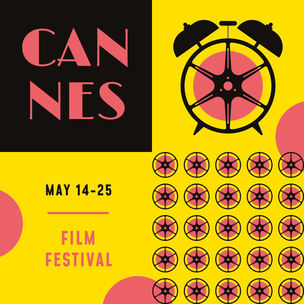 Modèle de visuel Cannes Film Festival Ad with Clock - Instagram