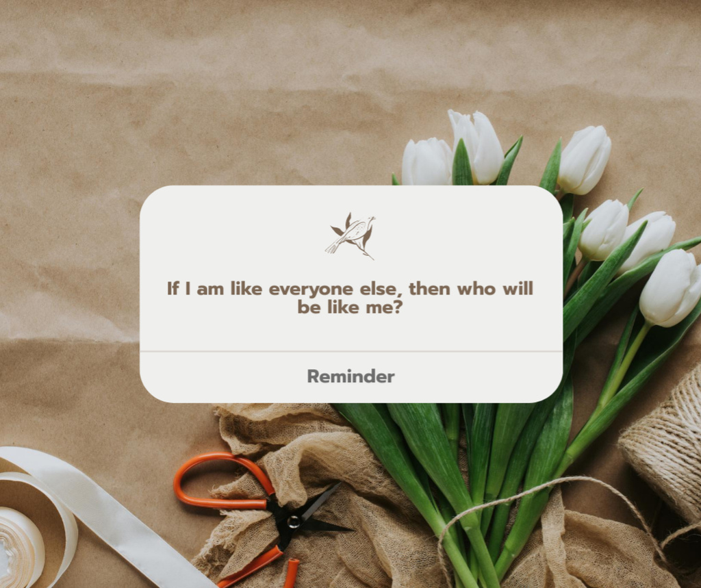 Inspirational Quote with Plant's Shadow Facebook – шаблон для дизайна