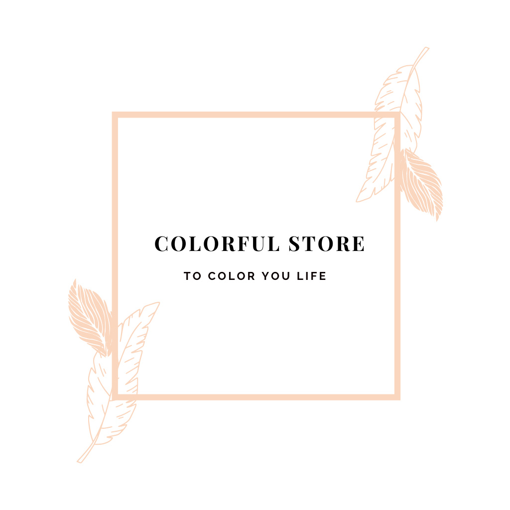 Store Ad with Leaves Illustration Logo Design Template