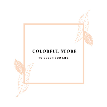 Store Ad with Leaves Illustration Logo Design Template