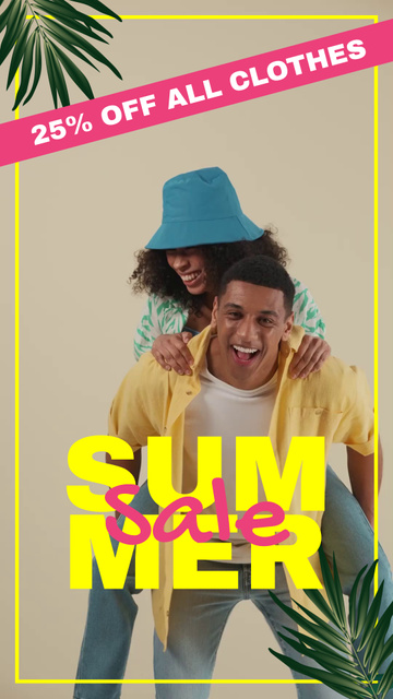 Designvorlage Happy Customers And Discount For Summer Clothes für TikTok Video