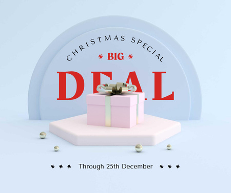 Platilla de diseño Christmas Special Offer with Gift Facebook