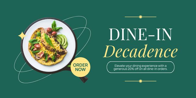Plantilla de diseño de Fast Casual Restaurant Ad with Delicious Dish on Plate Twitter 