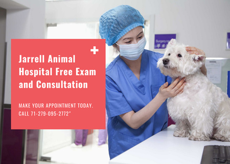 Dog in Animal Hospital Postcard 5x7in Design Template