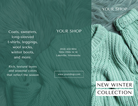 Designvorlage Winter Sale of Knitted Clothes für Brochure 8.5x11in