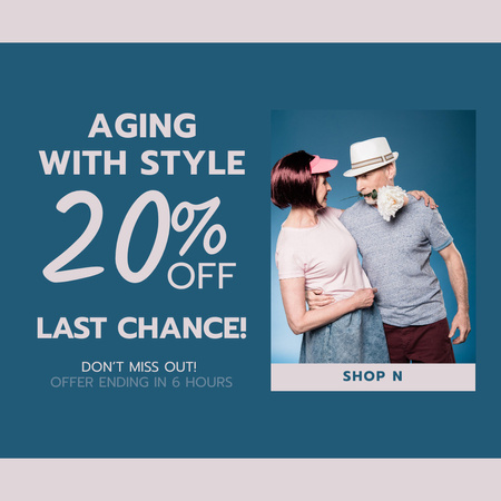 Fashionable Clothing With Discount For Elderly Instagram Design Template