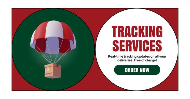 Courier and Tracking Services Facebook AD Πρότυπο σχεδίασης