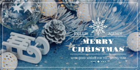 Merry Christmas greeting Twitter Design Template