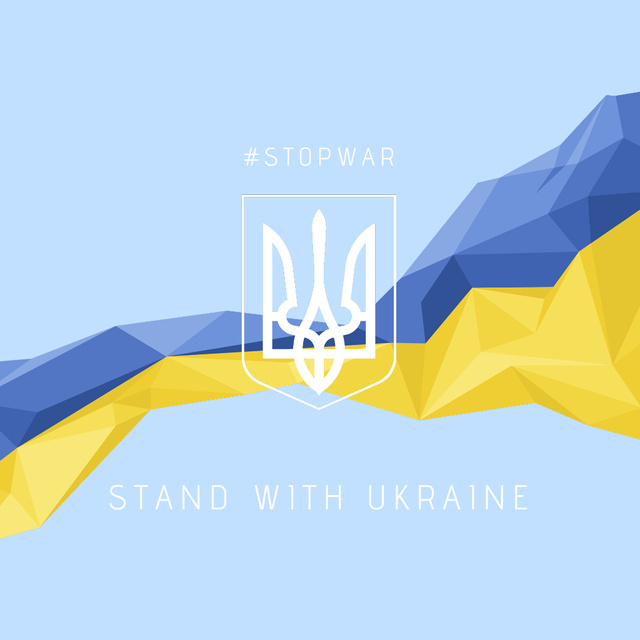 Ukrainian National Flag and Emblem of Ukraine Logo Modelo de Design