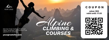 Marvelous Climbing And Mountaineering Courses Voucher Coupon Design Template