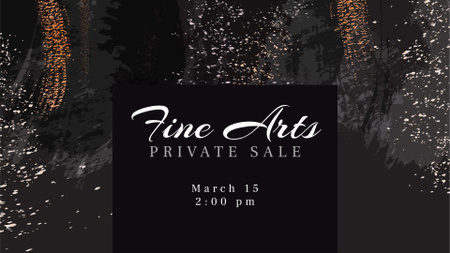 Arts Sale Announcement on Glitter Smudges Pattern FB event cover tervezősablon