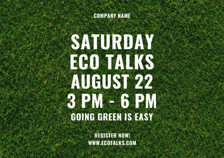 Ecological Event Announcement Green Leaves Texture Poster B2 Horizontal Tasarım Şablonu