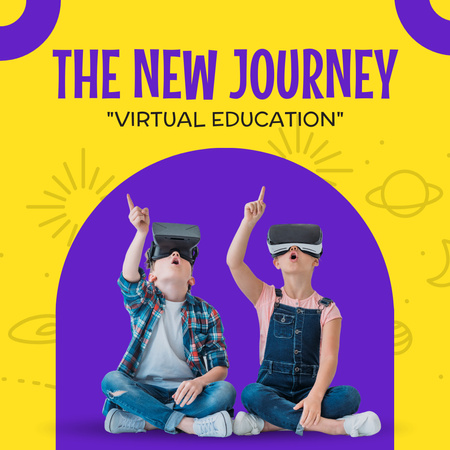 New Journey With Virtual Education Instagram Design Template