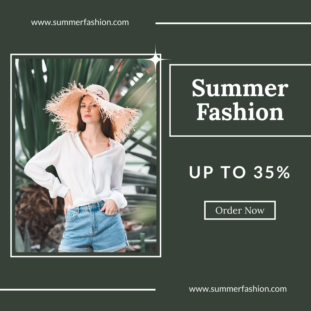 Summer Fashion Discount Offer Instagramデザインテンプレート