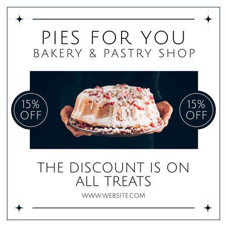 Designvorlage Angebot von Bäckereien und Konditoreien für Instagram