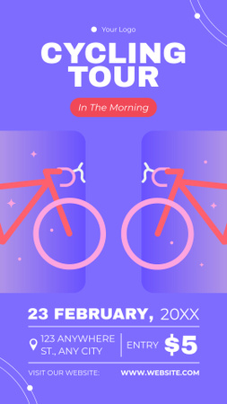 Modèle de visuel Annonce de la tournée cycliste sur violet - Instagram Story