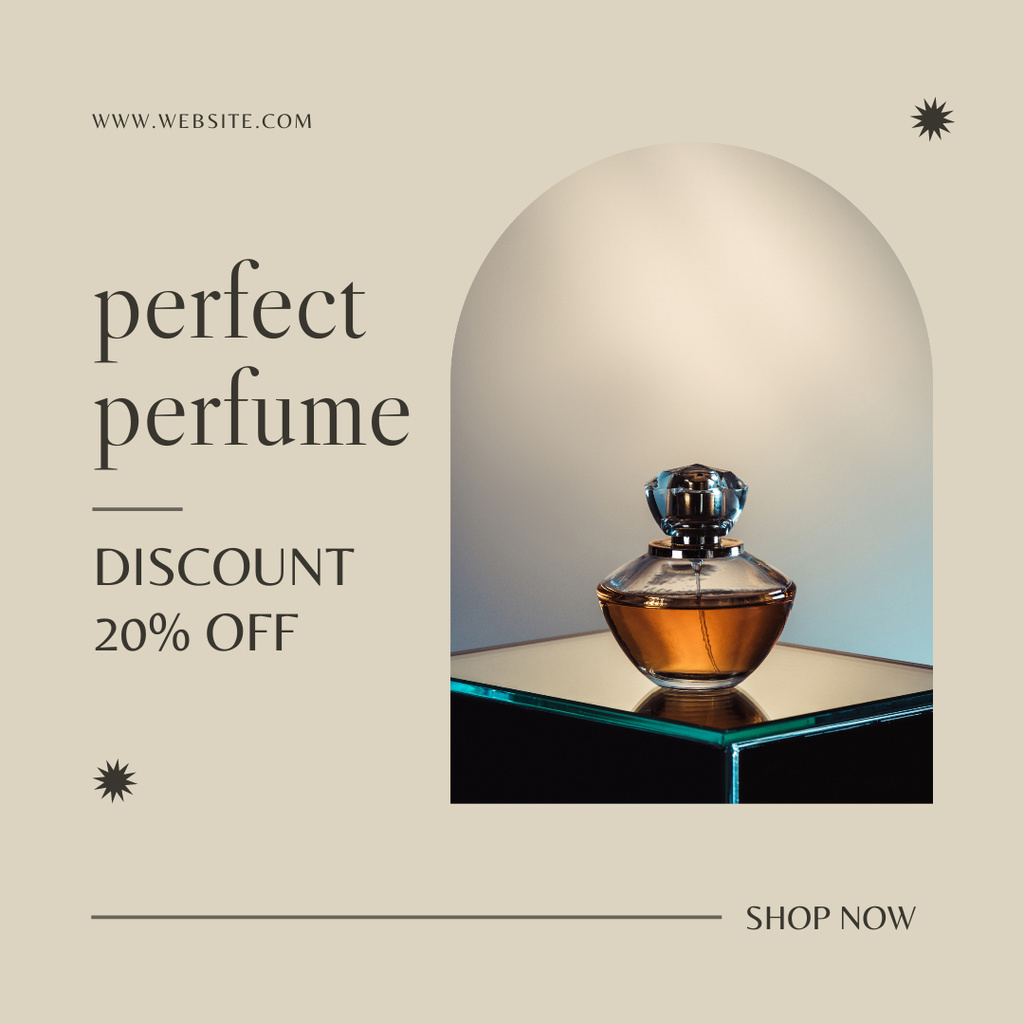 Fragrance Discount Offer with Elegant Perfume Instagram – шаблон для дизайну