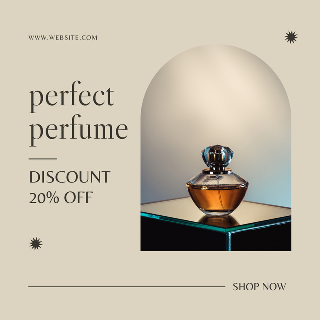 Fragrance Discount Offer with Elegant Perfume Instagram Šablona návrhu