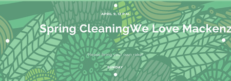 Ontwerpsjabloon van Tumblr van Spring Cleaning Event Invitation Green Floral Texture