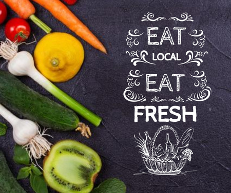 Template di design Local Food Vegetables and Fruits Facebook