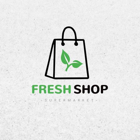 Fresh Veggies Shop Offer Logo Design Template