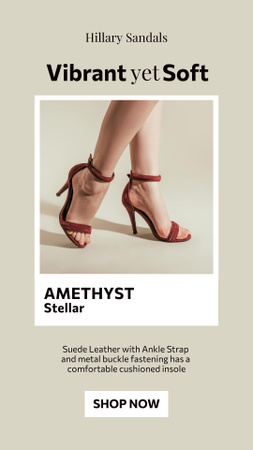 Female Fashionable Shoes in Red Instagram Story Design Template