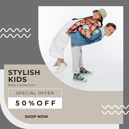 Ontwerpsjabloon van Instagram van Best Children's Clothing Sale Offer