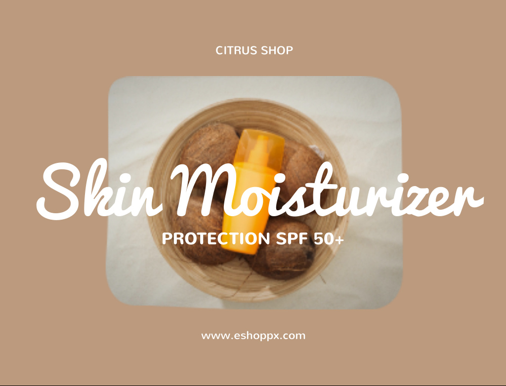 Platilla de diseño Summer Skincare Moisturizer and Sunscreen Postcard 4.2x5.5in