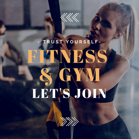 Fitness Club Ad with a Fit Woman Instagram Design Template