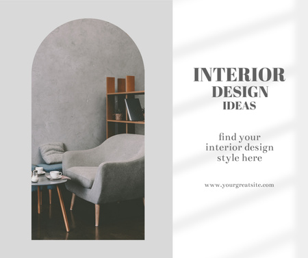 interior Design Ideas with Stylish Room Facebook tervezősablon