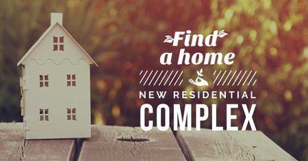 Plantilla de diseño de Real Estate ad with House Model Facebook AD 