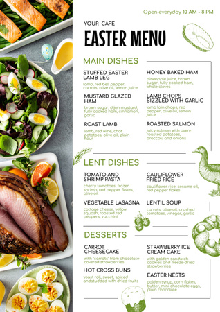 Easter Offer of Delicious Meals Menu Design Template